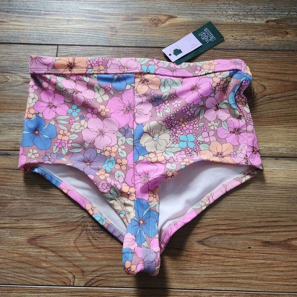 Wild Fable Bikini Bottom Womens 1X Pink Floral NEW